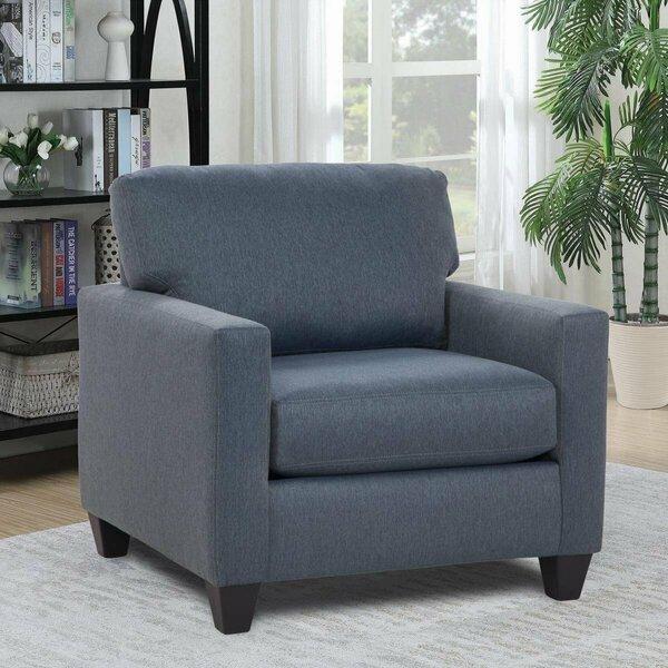 Kd Mobiliario Eureka Upholstered Arm Chair, Denim Blue KD3319464